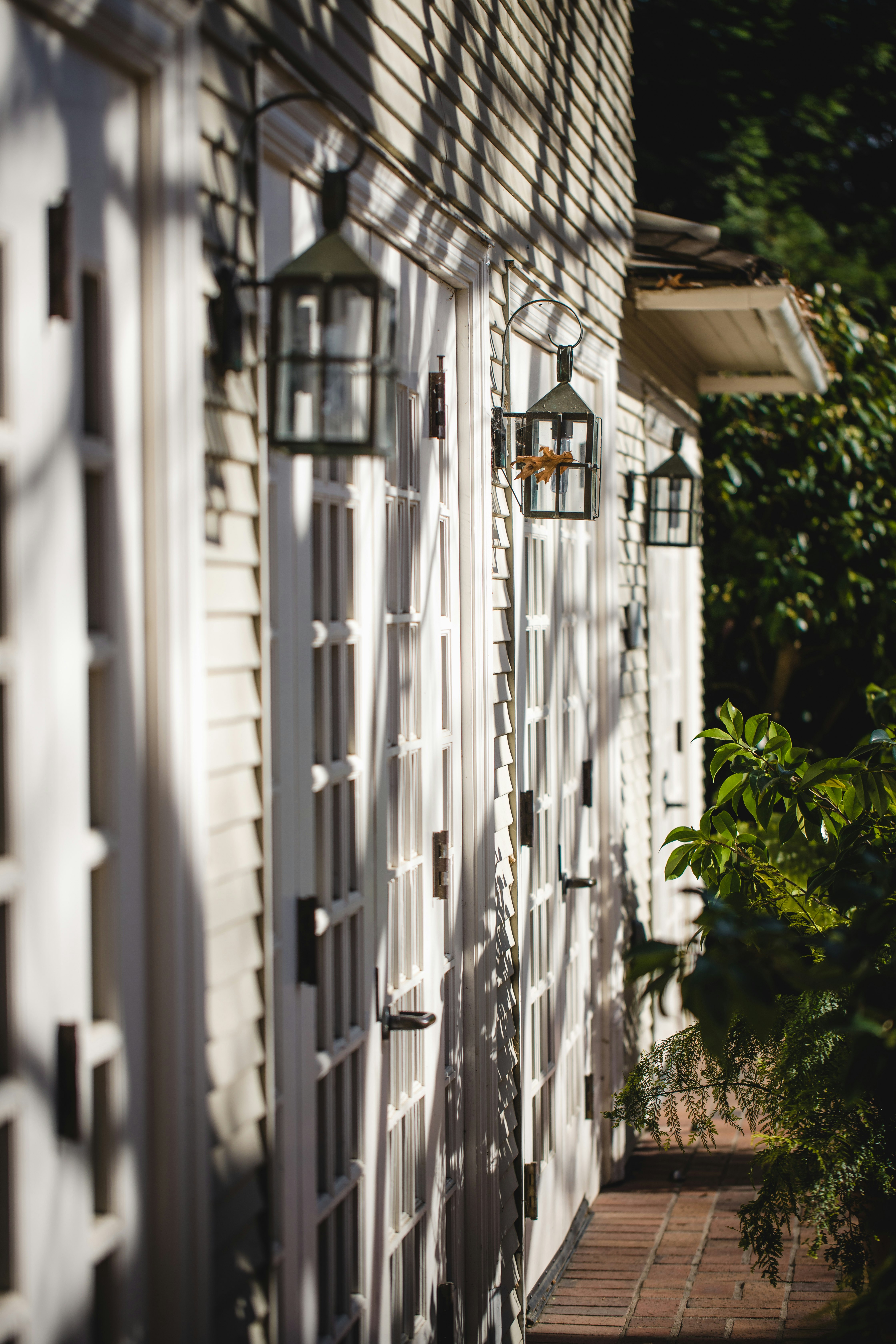 white and black striped window curtain